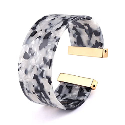 FAERLIIRY Cuff Bracelet for Women Acrylic Resin Bracelets Statement Bangle Bracelet Adjustable Bracelet Wide Chunky Bracelets for Women - color: Black