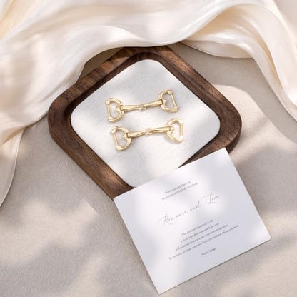Joez Wonderful Scarf Ring Clip, Wide Band Chunky Chain Silk Scarf Buckle, Shawl Clips Scarf Clasp Holder Scarves Pin - color: (Horsebit) 50mm Gold