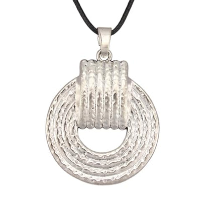Boho Necklaces for Women Chunky Circle Necklace Bohemian Necklaces | Chunky Boho Necklace for Women Layered Boho Circle Leather Choker Necklace Long Vintage Necklaces Bohemian Jewlery Gifts - style: Boho Chunky Necklace
