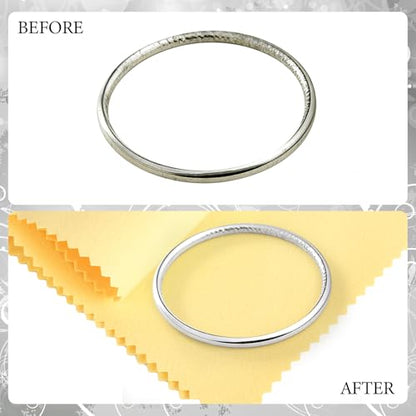 12 Pcs Jewelry Cleanning Cloth with Tube 7 x 6 Inch Silver Polishing Cloth Brass Cleaner for Sterling Silver Brass Gold Copper, Individually Wrapped(Yellow) - color: Yellow