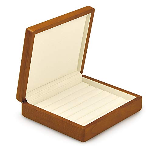 Oirlv Solid Wood Ring Jewelry Box Organizer Earrings Jewelry Drawer Organizer Tray with Lid (Creamy-white) - color: Creamy-white Box