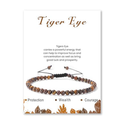 Lit Wall Crystal Anklets for Women Handmade Beach Boho Ankle Bracelet 4mm Adjustable Beaded Ankle Bracelet Waterproof Natural Stone Anklet Plus Size Anklets Gemstone Anklet Jewelry Gift for Her - style: Tiger Eye