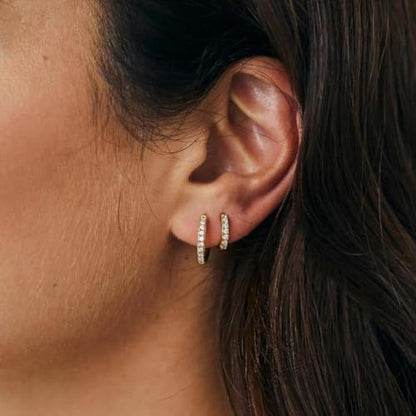 Gold Hoop Earrings Set Huggie Hoop Earrings Hypoallergenic Tiny Lightweight Cartilage Cubic Zirconia Jewelry Everyday Earrings for Women Piercing - color: 6Pairs