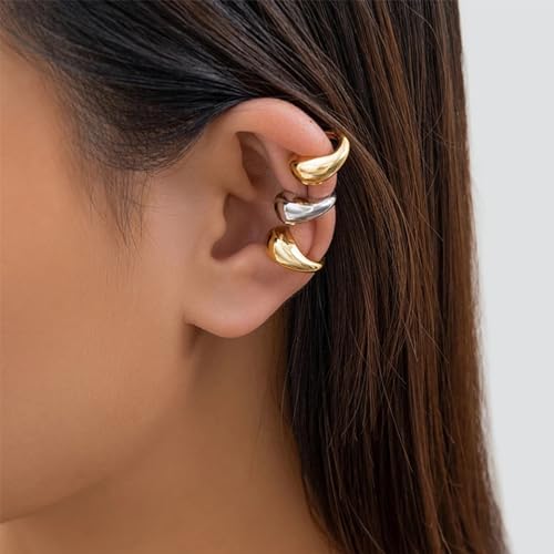 Ear Cuffs Non Piercing Ear Cuff Earrings for Women Gifts Trendy Stuff Clip on Cartilage Earrings Stacks Fake Earrings Jewelry Gifts - color: N:2pcs gold ear cuff B