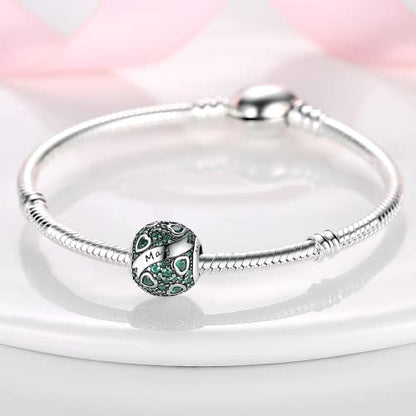MULA Birthstone Charms 925 Sterling Silver for Bracelets and Necklaces | Dangle Pendants Beads With 5A Cubic Zirconia - Happy Birthday Mothers Day Jewelry - color: May Birthstone
