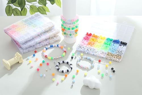 Pony Beads for Bracelets 530 Pcs Pony Beads Bulk Kandi Beads Friendship Bracelet Kit Kandi Bracelet Kit Beads for Crafts 9mm - color: Pony beads