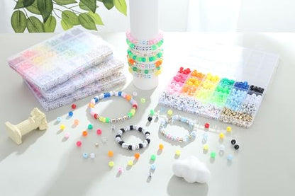Pony Beads for Bracelets 530 Pcs Pony Beads Bulk Kandi Beads Friendship Bracelet Kit Kandi Bracelet Kit Beads for Crafts 9mm - color: Pony beads