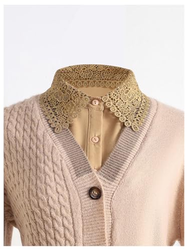 Verdusa Women's Fake Collar Detachable Dickey Collar Half Shirts Blouse - color: Coffee Brown