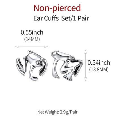 ChicSilver 925 Sterling Silver Ear Cuffs Non-Piercing Cartilage Earrings: Various Styles, Conch Cuffs (with Gift Box) - style: C: Frog Cuff