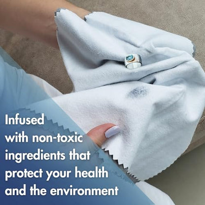 Mayflower Premium Jewelry Cleaning Cloth Made in USA. Sterling Silver Polishing Cloth for Gold Platinum & Diamonds. Removes Tarnish, Restores Shine. Reusable 11 x 14 Non Toxic Professional Cleaner - color: Blue