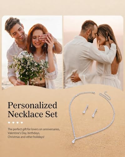 STONEFANS Gold/Silver Jewelry Sets for Women - Dainty Silver Rhinestone Necklace Earring Set Crystal Wedding Jewelry Sets for Brides Prom Accessories Bridesmaid Gifts - color: Silver
