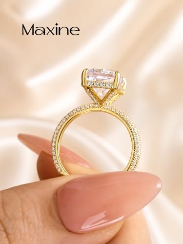 Maxinejewelry 4.5CT Radiant Cut Wedding Ring Set for Women - color: Golden Ring