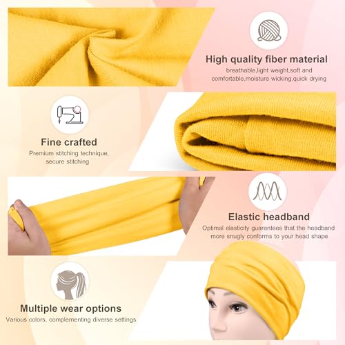 DiyJibb Headbands for Women, 7PCS Wide Cloth Hair Bands for Workout, Yoga, Skincare & Daily Wear, Soft & Stretchy - color: Black, red, blue, olive green, yellow, light pink