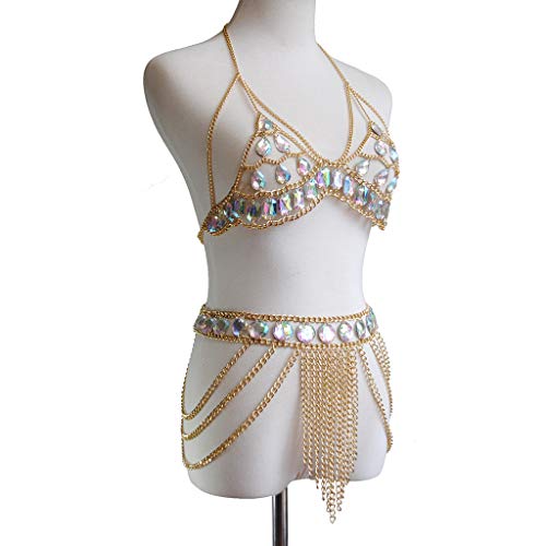 Women's Sexy Suit Body Chain - color: E-Gold Colour