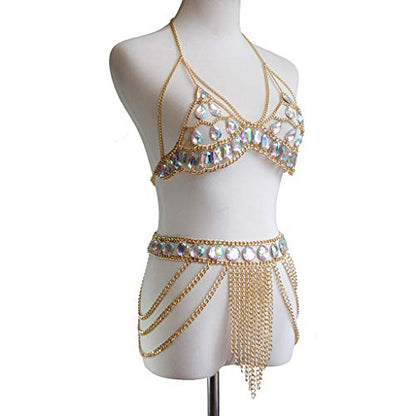Women's Sexy Suit Body Chain - color: E-Gold Colour