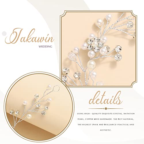 JAKAWIN Bride Wedding Hair Vine Bridal Hair Accessories Pearl Hair Piece for Women
