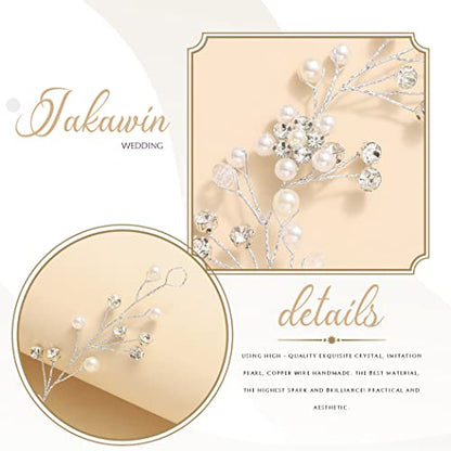 JAKAWIN Bride Wedding Hair Vine Bridal Hair Accessories Pearl Hair Piece for Women
