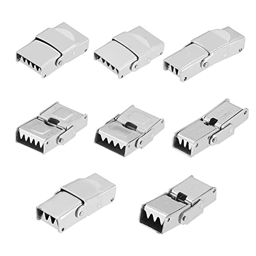 UNICRAFTALE 8 Sets 4 Sizes Clasps for Stainless Watch Band 304 Stainless Steel Watch Band Clasps Rectangle Watch Bands Buckle Clasp Buckle for Bracelet Watch Jewelry Making