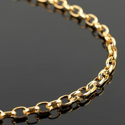 UMAOKANG 16.4 Feet Stainless Steel Oval Chain Gold Plated Chains Bulk with Jump Rings and Lobster Clasps Jewelry Chain Roll - color: Gold Rolo
