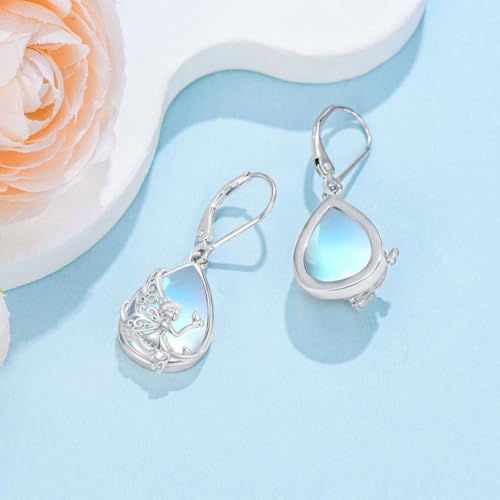 Fairy Gift Necklace/Earrings for Women 925 Sterling Silver Angel Elf Jewelry Gifts for Daughter - color: Earrings-B
