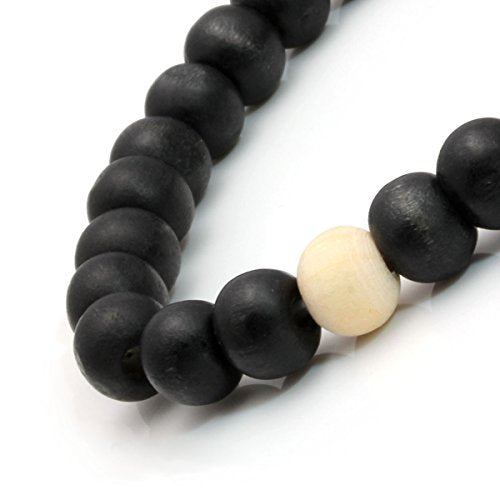 Eigso 6-8mm Wood Beads Bracelet Prayer Beads for Meditation Buddha Tibetan Bracelet for Men and Women - color: E:2 PCS