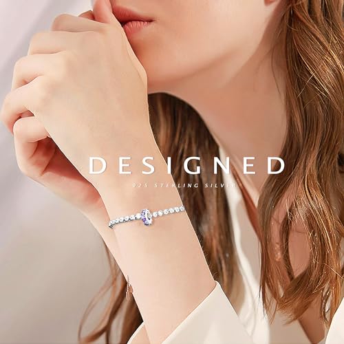 925 Sterling Silver Spacer Beads Charms for Bracelets & Necklaces Cute Charms Spacer Stopper Locating Buckle for Bracelets Retro Shaped Birthday Graduation Jewelry Gifts for Women Lover - color: Purple Stopper