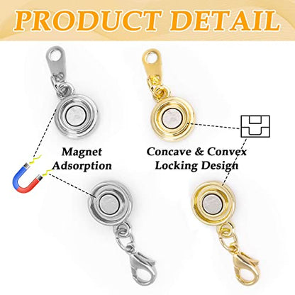 Paxcoo 15Pcs Locking Magnetic Jewelry Clasps and Closures, Necklace Extender and Helper for Necklaces, Bracelets and Jewelry - size: 0.39 inches (Single Size)