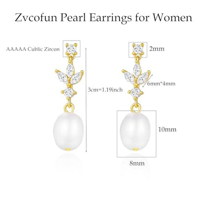 Gold Earrings for Women Trendy, Dainty Dangle Earrings 14K Gold Plated Drop Earrings Cute Wedding Earrings Fashion Prom Bridal Jewelry Gifts - color: Gold-A8