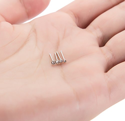 REVOLIA 60-120Pcs 22G 316L Stainless Steel Nose Studs Rings Piercing Body Jewelry 1.5-2.5mm