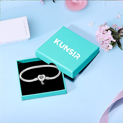 KUNSIR 925 Sterling Silver Palm Clasp Snake Chain Bracelet Basic Charm Bracelets Fit Any PDL Charm, with for Teen Women - style: KJB007