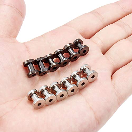 6 Pairs Surgical Steel Ear Gauges Screw Plugs Tunnel Earlobe Expander Stretcher Piercing Jewelry Kit for Women Men 14G-6G - color: 6G (4mm)