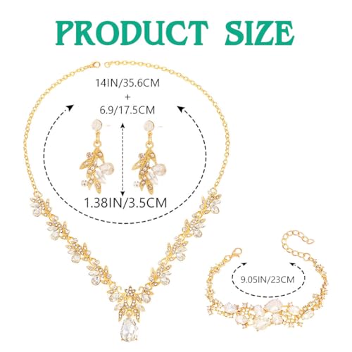 Sixexey Bridal Wedding Jewelry Set Crystal Neck Jewelry Rhinestone Wedding Prom Jewelry Accessories for Women - color: Crystal