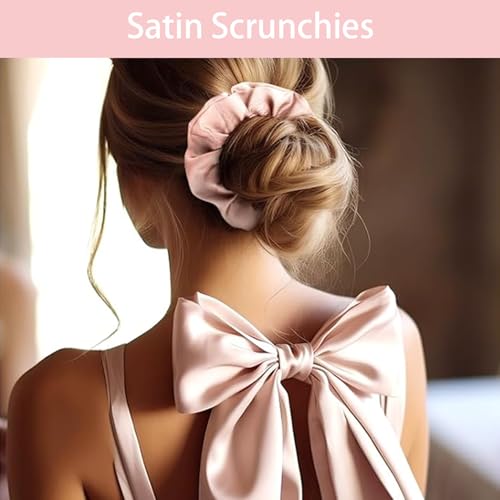 Spa Headband and Wristband Set Top Knotted Headbands Silky Satin Hair Bows Bows Hair Clip Big Hair Claw Clips Butterfly Hair Accessories Satin Silk Scrunchies Quilted Makeup Bag Blank Cards Gift Box - color: Off White