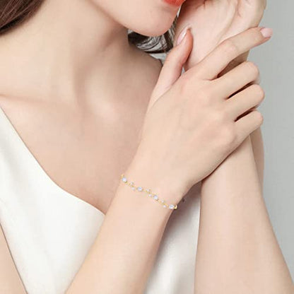 Bridal Wedding Jewelry CZ Set Marquise Teardrop Cubic Zirconia Pendant Necklace and Dangle Earring Bracelet Sets for Women - color: Gold - 03