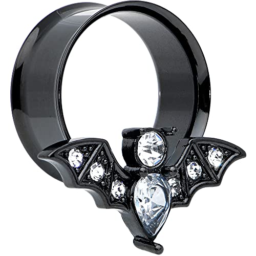 Body Candy Womens 2Pc PVD Stainless Steel Bat Double Flare Tunnel Plug Earring Ear Plug Gauges Set of 2 - style: 20mm (7/16")