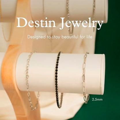 DESTIN Jewelry 18K Gold Plated Paperclip Chain Necklace, 2.5-6.5mm | Waterproof, hypoallergenic and tarnish-resistant adjustable stainless steel layering chain for women. - color: Stainless Steel, size: 9", style: 2.5 MM
