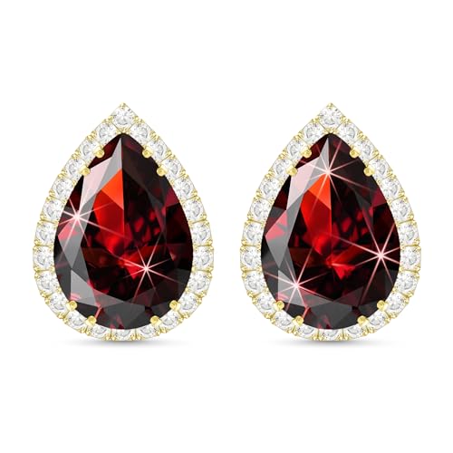 Linawe Women Stud Earrings, Teardrop Diamond Moissanite Cubic Zirconia Earrings Studs Rhinestone Jewelry Gold/Silver/Rose Gold - color: Gold,Jan