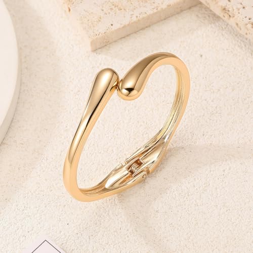 Mothers Day Gifts for Mom 18K Gold-Plated Bracelet Set – Floral Clover, Tennis, Chunky Adjustable Twist Cuff, Classic Gold-plated Bangle Stainless Steel, Non Tarnish, Stackable Bracelet Gift for Women - style: YR floral white