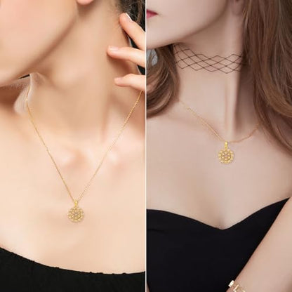 Ahiller Women's Necklace, Dainty Pendant Choker, Adjustable Chain | Heart Initial & Round Pendants, Daily Necklace,17-21" Adjustable Necklaces, Trendy Minimalist Jewelry, Stainless Steel Chain - color: ZF-Gold, style: Other Shapes - Multi-Color