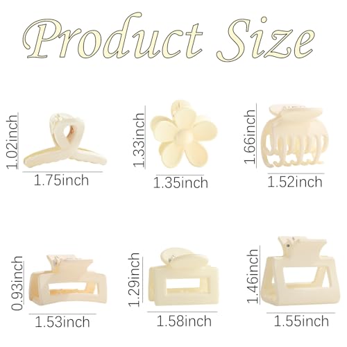 18Pcs Medium Hair Clips for Women Girls - Matte Love, Triangle, Ribbon and Semicircle Styles for Thin/Thick Hair, Cute Nonslip Accessories (White, Brown, Black) - color: White, Brown, Black