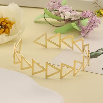Todenb Upper Arm Cuff for Women Minimalist Adjustable Arm Band Gold Silver Arm Cuff Multi-Layer Arm Bracelet Upper Arm Jewelry - color: Gold Triangle