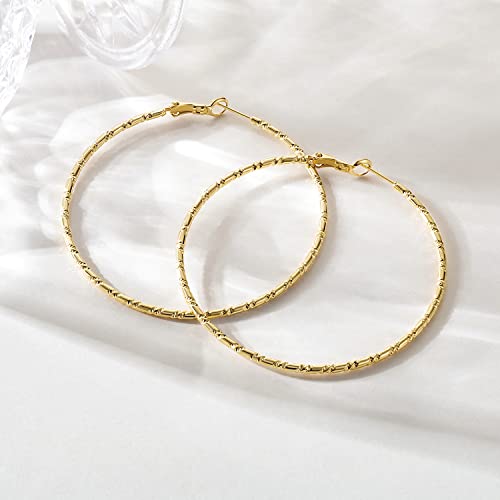 SPOINT Gold Hoop Earrings for Women 14K Gold Hoop Earrings for Women | 14K Gold Earrings for Women Lightweight Large Gold Hoop Earrings Hypoallergenic Gold Hoops Earring for Women 35/45/55mm