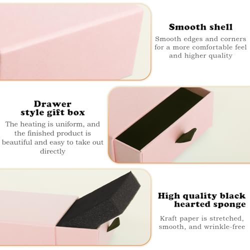 Nsmykhg Jewelry Gift Box Velvet-Lined,12 Pack Compact Drawer Style for Earrings & Rings, Necklace & Bracelet Organizer, 3.93x3.93x1.65 Inches, Stackable Elegant Jewelry Display & Storage Box (Pink) - color: Pink