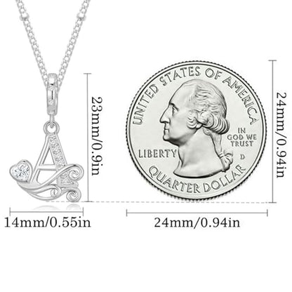 TIZU Initial Necklaces for Women - Dainty 14K Gold Plated Letter Pendant Trendy Personalized Initial A-Z Necklaces Jewelry Gift - color: Silver-A