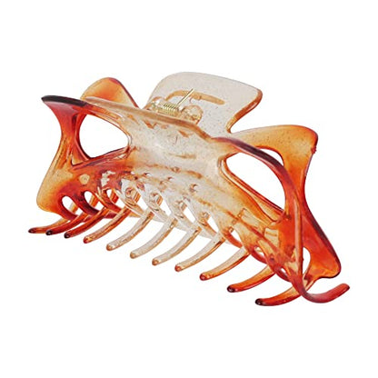 Women's Jumbo Jaw Clip Extra Large Marbelized Hair Claw (Glitter Orange) - color: Glitter Orange