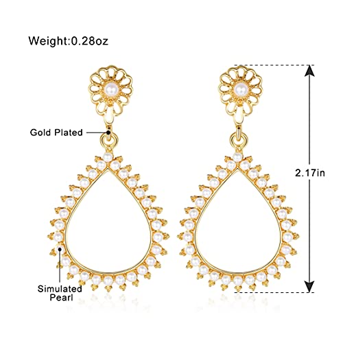 Flower Teardrop Bridal Wedding Dangle CZ Earrings in Silver/Gold Tone for Women Girl Bride Gift … - color: Fashion style 6
