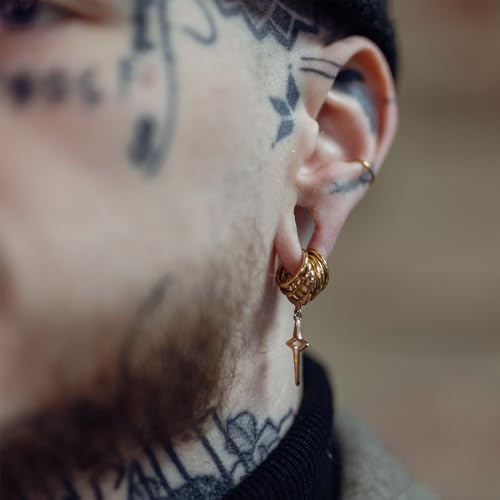 Vankula 10PCS Seamless Septum Nose Piercing Rings Segment Hoop Rings 316L Stainless Steel Ring Stack Clickers Ear Plugs Hangers Women Men Body Jewelry - color: Gold, size: 1.2*8mm 10PCS