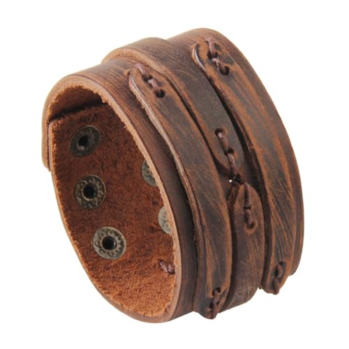 JAOYU Punk Leather Cuff Bracelet Goth Leather Wristband Rock Bracelet Biker Bracelet for Men Leather Armband Black Handmade Jewelry - color: Emo Jewelry Bracelet