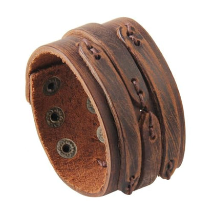 JAOYU Punk Leather Cuff Bracelet Goth Leather Wristband Rock Bracelet Biker Bracelet for Men Leather Armband Black Handmade Jewelry - color: Emo Jewelry Bracelet
