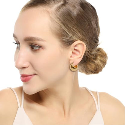 Small Chunky Gold Hoop Earrings For Women, 14k Gold Thick statement huggie hoop earrings Trendy Hoop Earrings Set Hypoallergenic Fashion Earrings - color: Ball-Gold